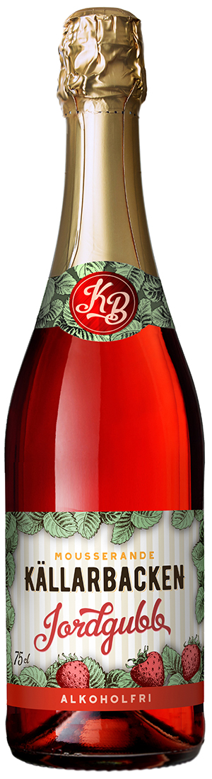 en flaska med källarbacken och jordgubbsvin