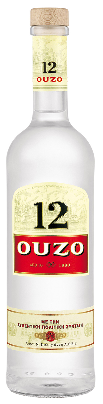 ouzo 12 en flaska frostad