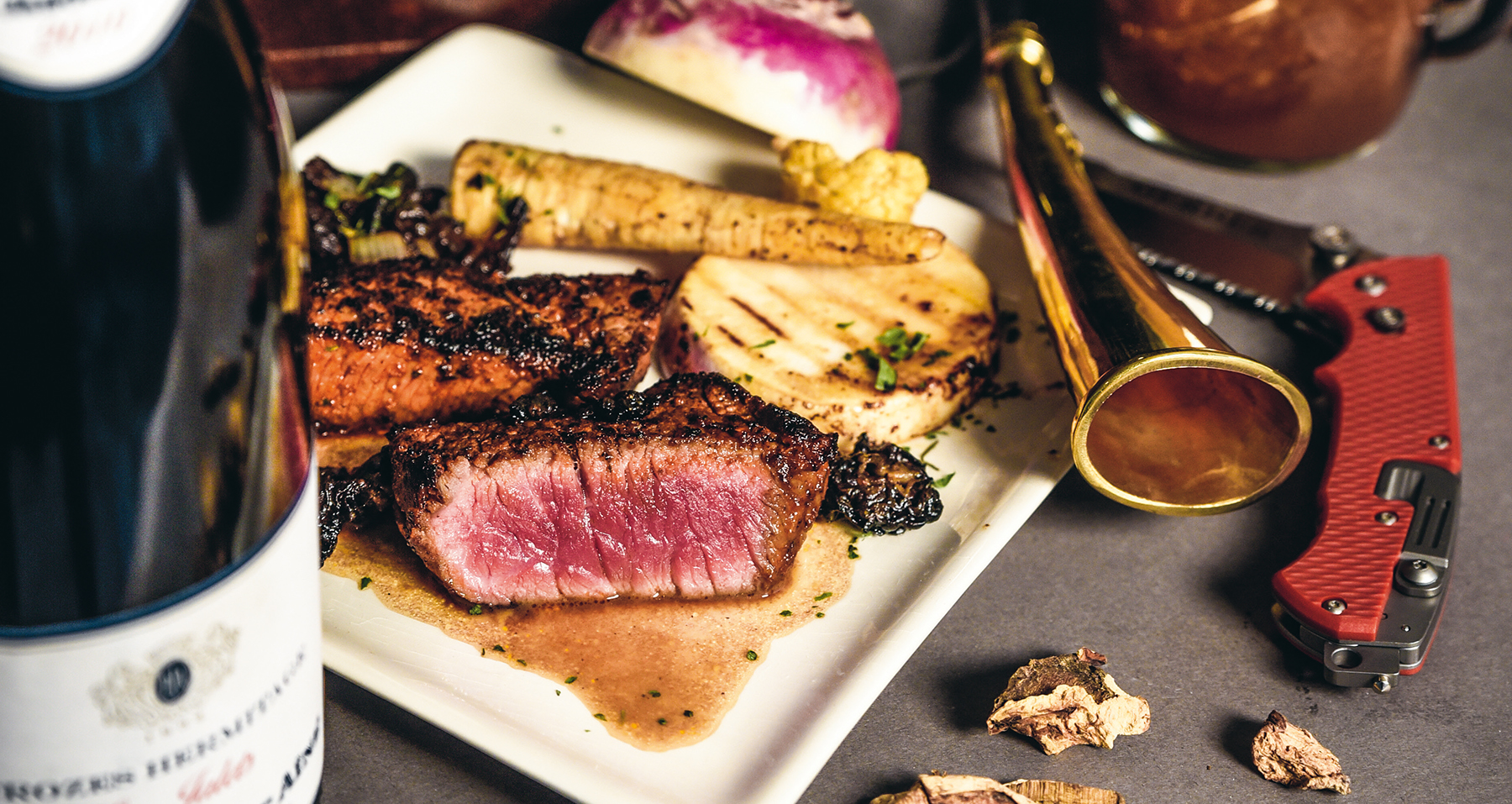 kalvfilé på tallrik