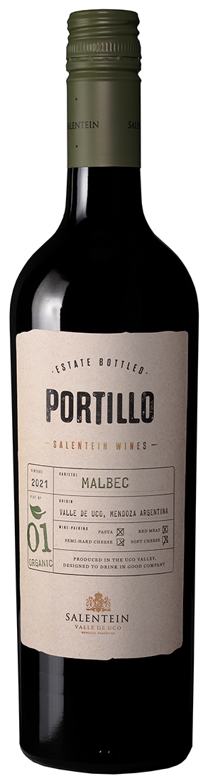 en flaska vin malbec med brun etikett