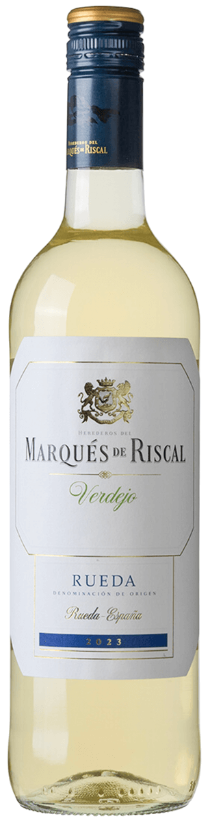 en flaska riscal rueda vitt vin från spanien