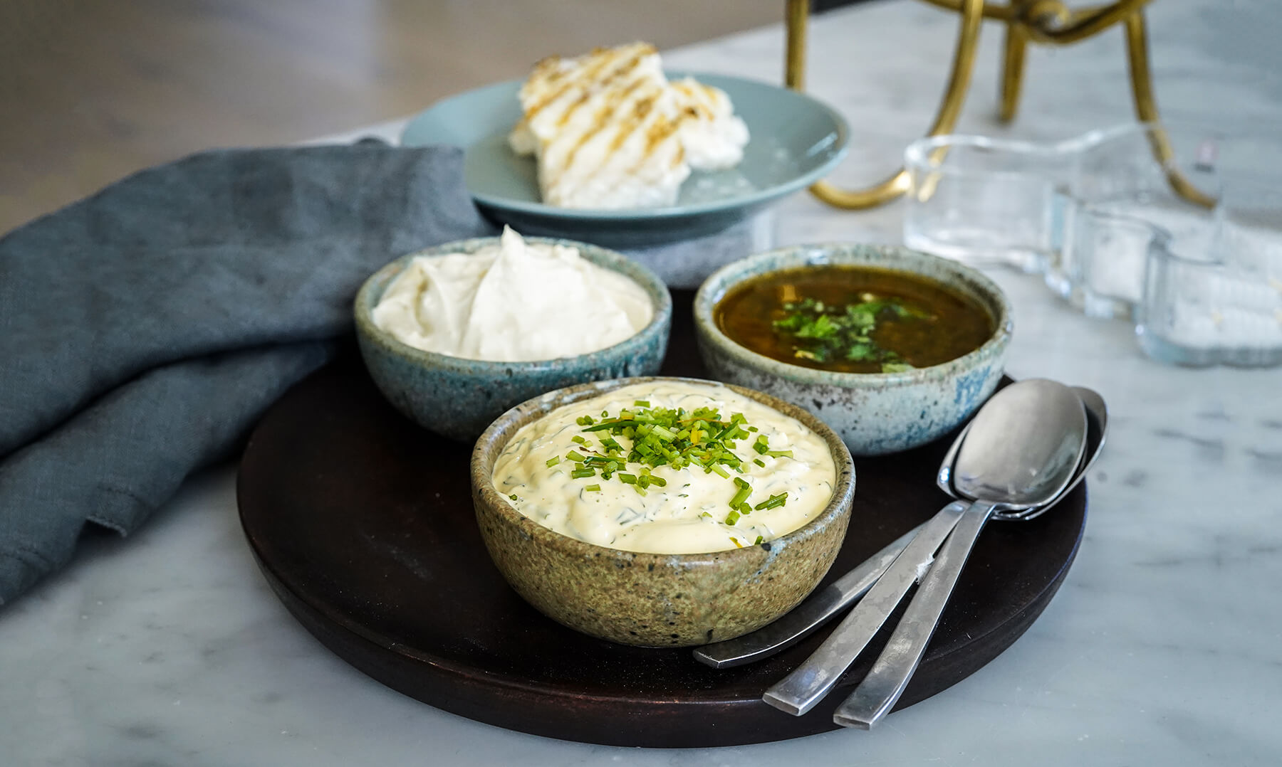 tre såser till fisken