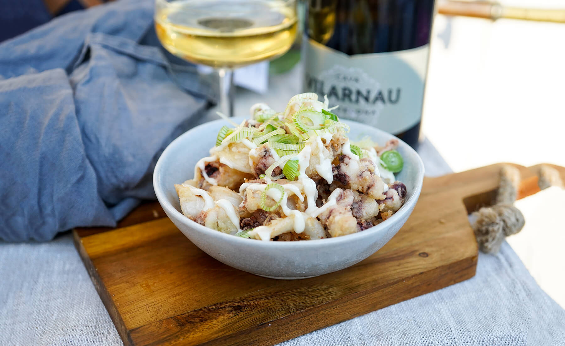 en tallrik med calamares