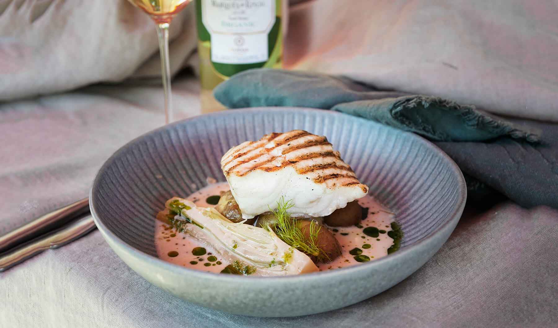 en tallrik med havskatt