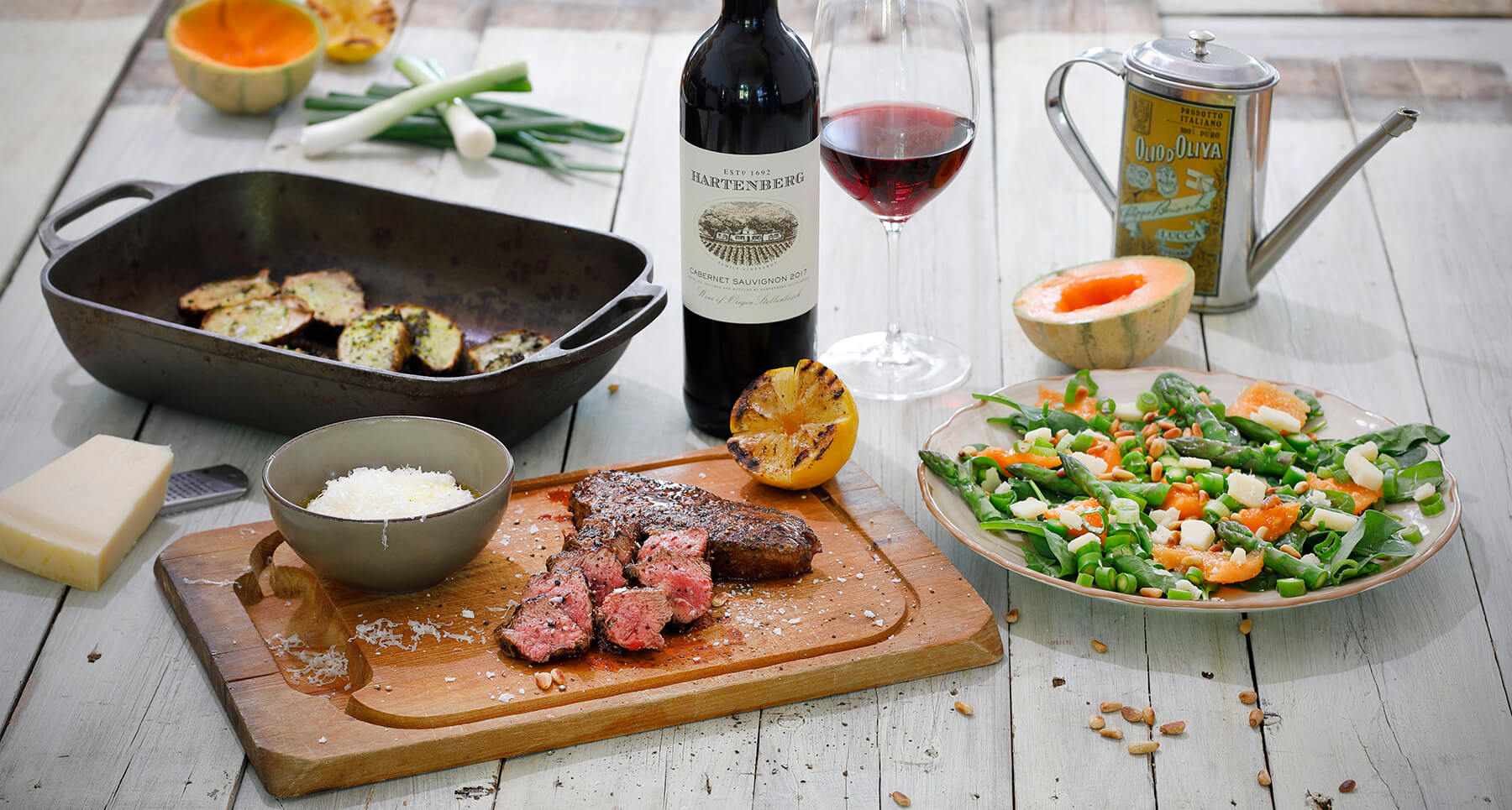 Grillad Top Blade med sommarsallad och Mascarponecreme