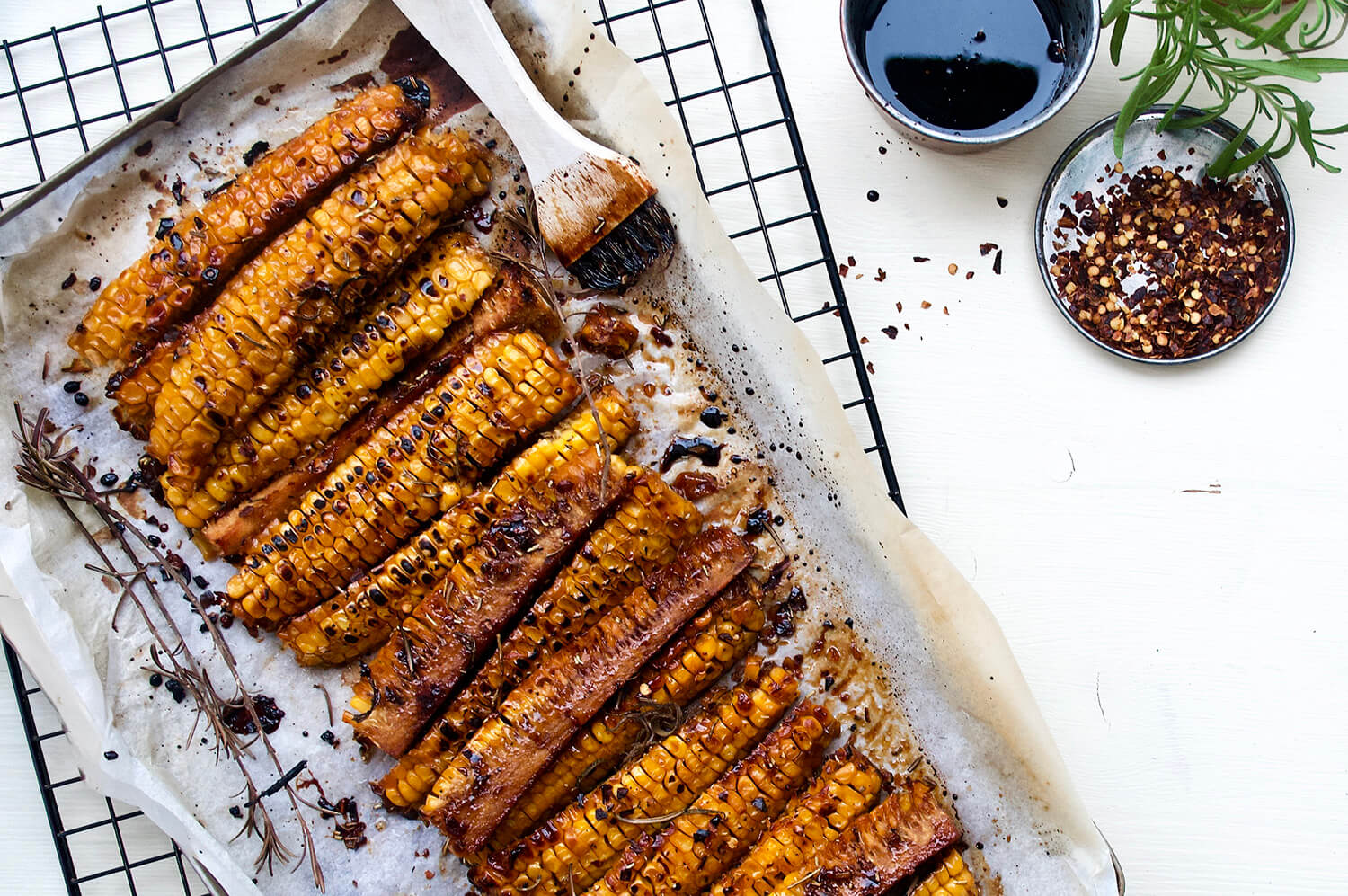 majs som är glaserad