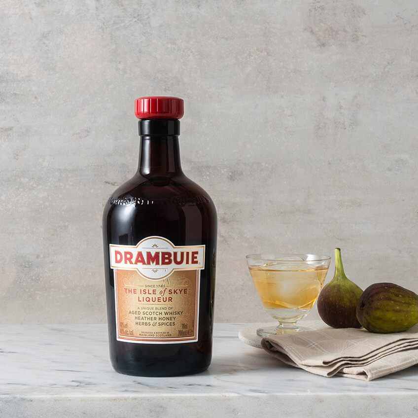 en flaska drambuie med fikon