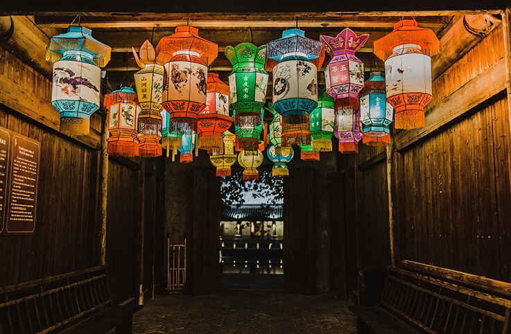 kinesiskt nyår med lampor