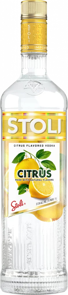 en flaska stoli citros vodka