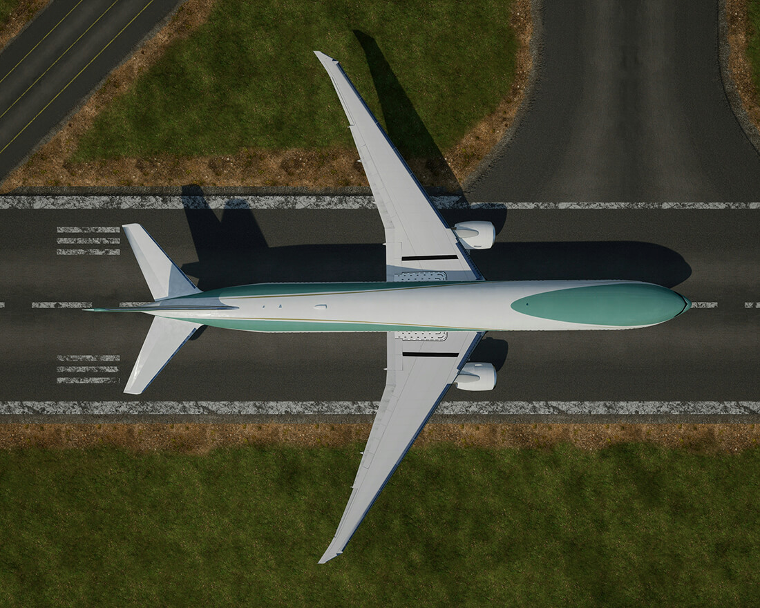 ett flygplan ovanifrån