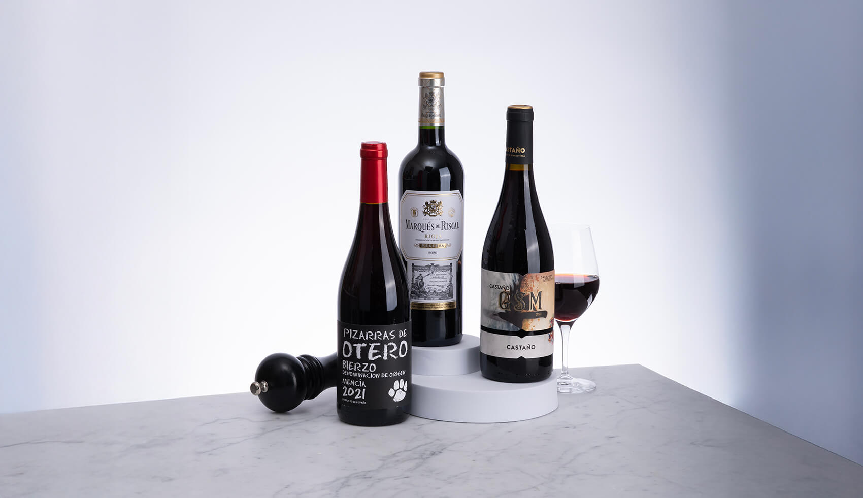 tre röda viner som är goda