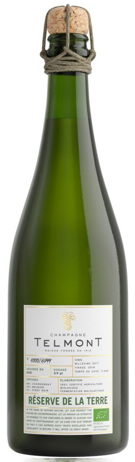 en champagneflaska la terre telmont grön