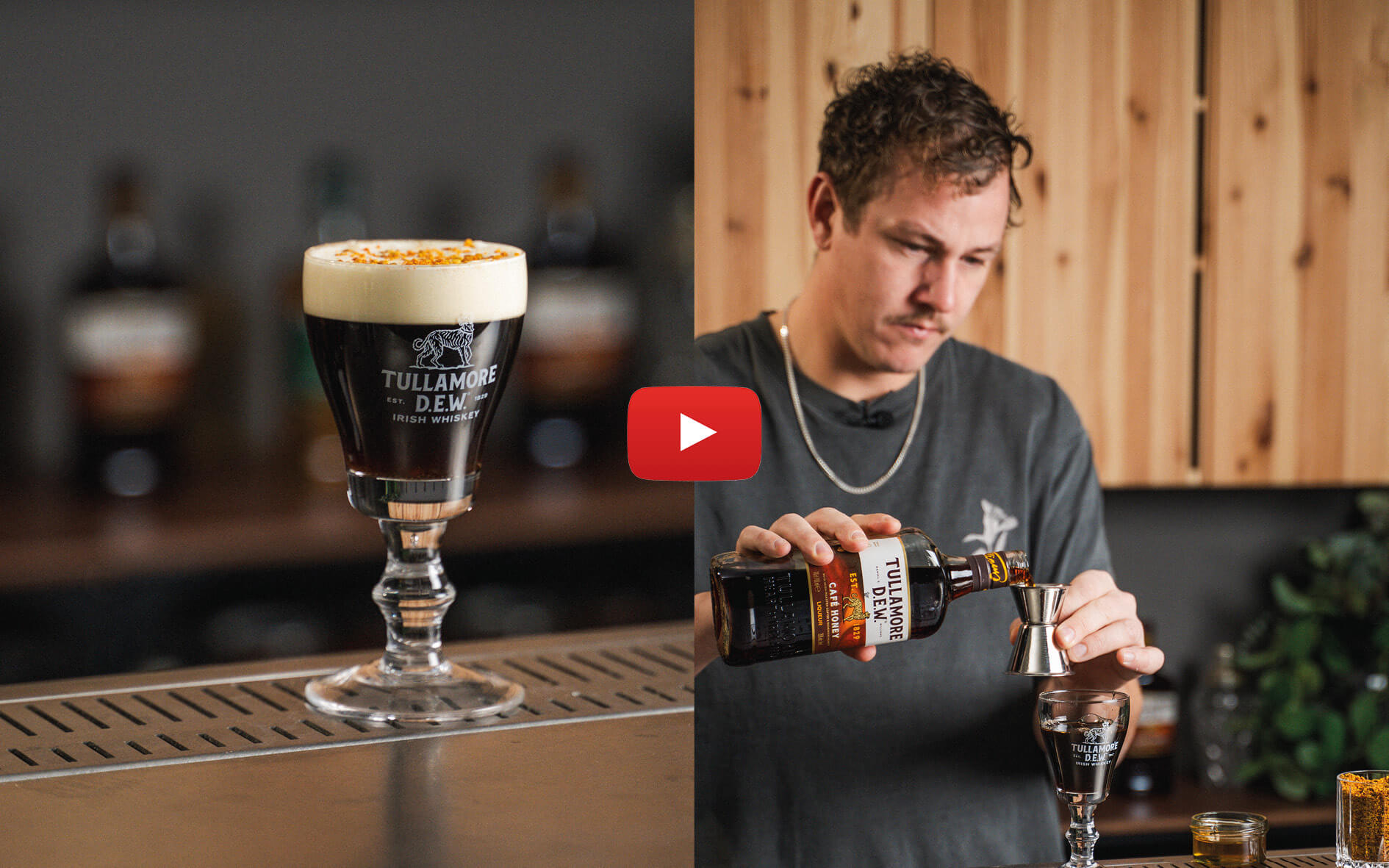 thomas sjögren blandar en Irish coffee